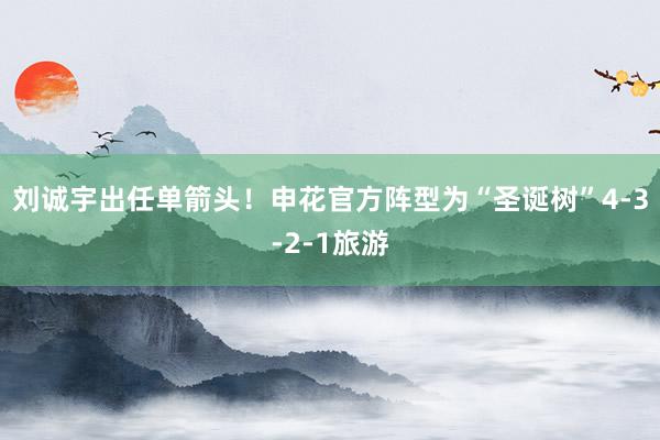 刘诚宇出任单箭头！申花官方阵型为“圣诞树”4-3-2-1旅游