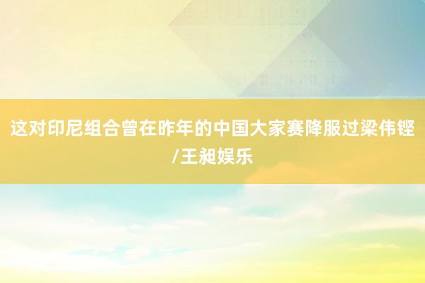 这对印尼组合曾在昨年的中国大家赛降服过梁伟铿/王昶娱乐