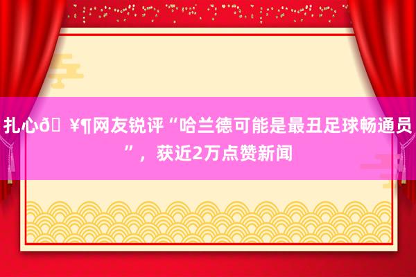 扎心🥶网友锐评“哈兰德可能是最丑足球畅通员”，获近2万点赞新闻